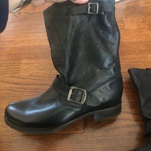 Black Leather Frye Boots